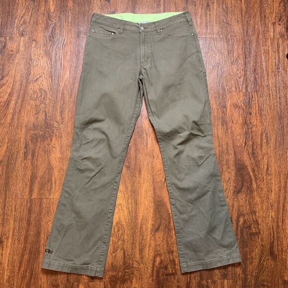 Outdoor Research Women’s Sz 6 Green Gray Denim Jeans Pants - Picture 1 of 7